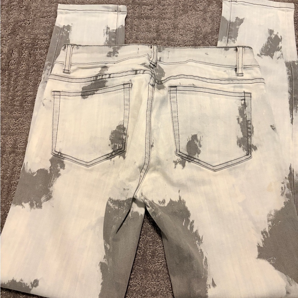 The Kooples Gray and Cream Skinny Jeans